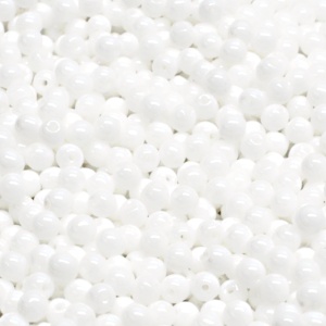 200pcs Czech Pressed Glass Round Beads 3mm Opaque Chalk White