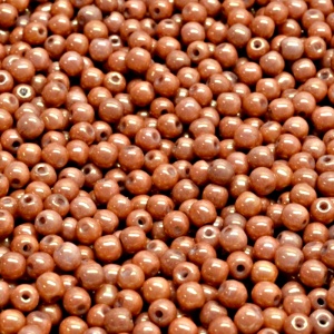 200pcs Czech Pressed Glass Round Beads 3mm Opaque Mix Rouge Orange Ceramic Look