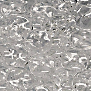 10pcs Czech Pressed Glass Flat Ripple Round Beads 12mm Crystal