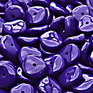 10pcs Czech Pressed Glass Flat Ripple Round Beads 12mm Opaque Royal Blue