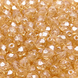 50pcs Czech Fire Polished Faceted Glass Beads Round 6mm Crystal Orange Luster