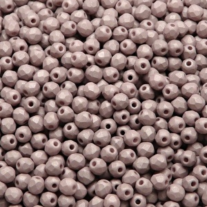 100pcs Czech Fire Polished Faceted Glass Beads Round 3mm White Alabaster Light Wine Less Neon Silk Matte