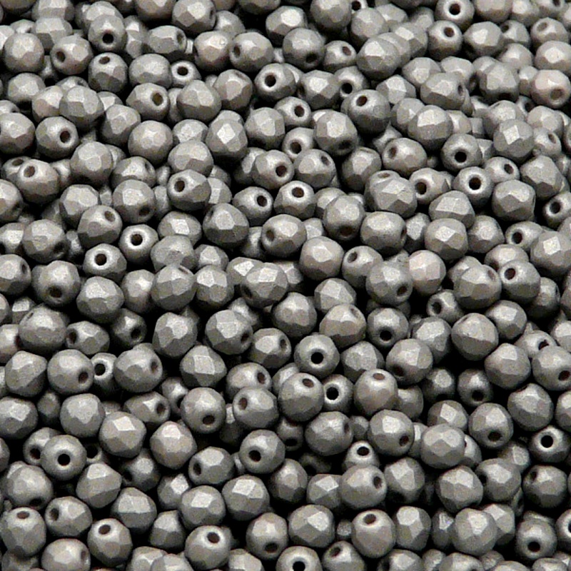 100pcs Czech Fire Polished Faceted Glass Beads Round 3mm White Alabaster Gray Neon Silk Matte