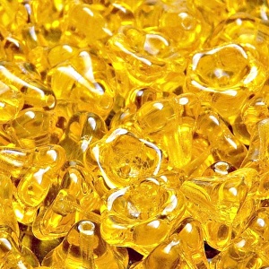 10pcs Czech Pressed Glass Bell Flowers Beads 11x13mm Amber