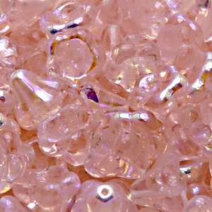 10pcs Czech Pressed Glass Bell Flowers Beads 11x13mm Rosaline AB