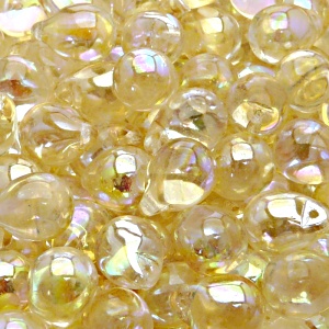 10pcs Czech Pressed Glass Teardrop Beads 10x14mm Crystal Yellow Rainbow