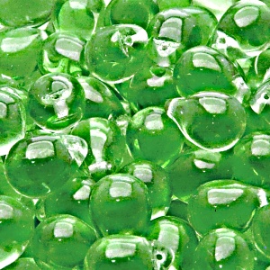 10pcs Czech Pressed Glass Teardrop Beads 10x14mm Green Peridot