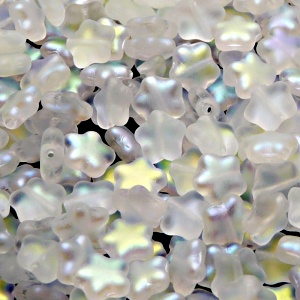 40pcs Czech Pressed Glass Star Beads 8mm Crystal AB Matte