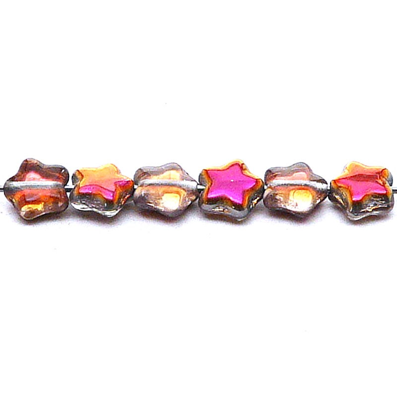 40pcs Czech Pressed Glass Star Beads 8mm Crystal Santander