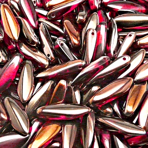 30pcs Czech Pressed Glass Dagger Beads 5x16mm Celsian Valentinit