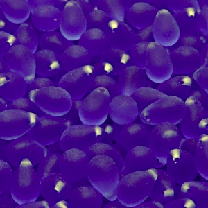 30pcs Czech Pressed Glass Teardrop Beads 6x9mm Sapphire Matte