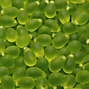 30pcs Czech Pressed Glass Teardrop Beads 6x9mm Olivine Matte