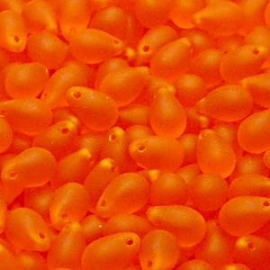 30pcs Czech Pressed Glass Teardrop Beads 6x9mm Hyacinth Matte