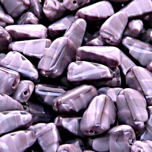 10pcs Czech Pressed Glass Rectangular Beveled Beads 14x9mm Violet Striped Moonlight (26027)