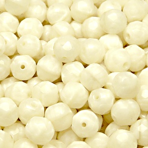 25pcs Czech Fire Polished Faceted Glass Beads Round 8mm Light Yellow Striped Moonlight (86006)