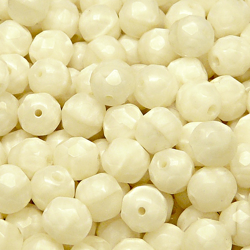 25pcs Czech Fire Polished Faceted Glass Beads Round 8mm Light Yellow Striped Moonlight (86006)
