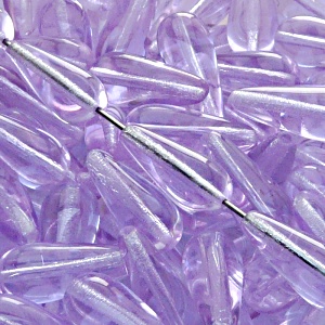 8pcs Czech Pressed Glass Drop Beads 20x9mm Alexandrite (20210)