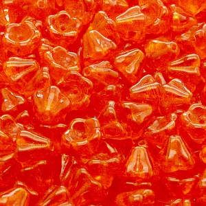 30pcs Czech Pressed Glass Bell Flowers Beads 6x8mm Hyacinth