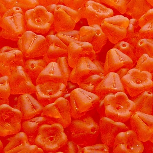 30pcs Czech Pressed Glass Bell Flowers Beads 6x8mm Hyacinth Matte