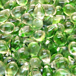30pcs Czech Pressed Glass Teardrop Beads 6x9mm Crystal Green Blue Two Tone Color Luster Coating