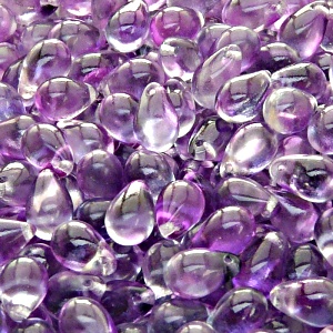 30pcs Czech Pressed Glass Teardrop Beads 6x9mm Crystal Violet Blue Two Tone Color Luster Coating