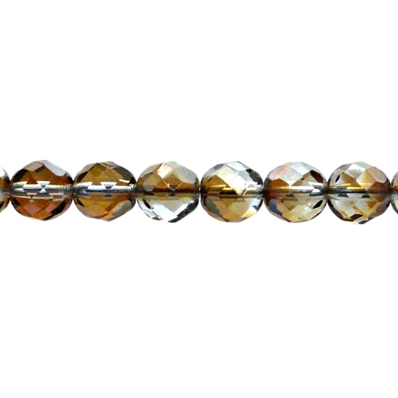 25pcs Czech Fire Polished Faceted Glass Beads Round 8mm Light Sapphire Venus