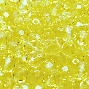 25pcs Czech Fire Polished Faceted Glass Beads Round 8mm Jonquille