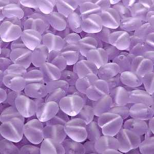 50pcs Czech Pressed Glass Heart Beads 6mm Alexandrite Matte