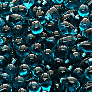 30pcs Czech Pressed Glass Teardrop Beads 6x9mm Green Aquamarine (60150)