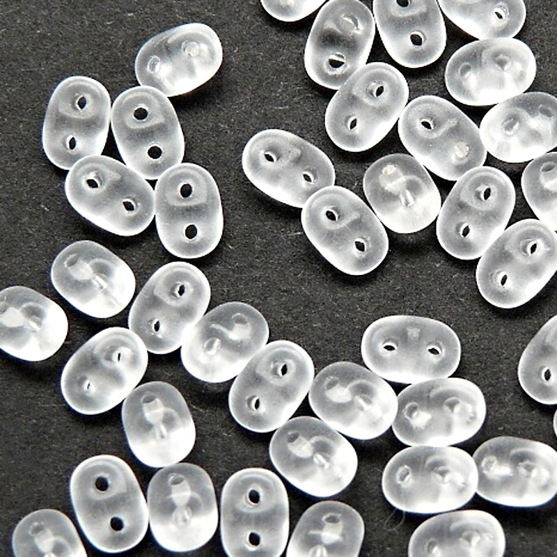 50pcs Czech Two Hole Pressed Glass Matubo SuperDuo Seed Beads 2,5x5mm Crystal Matte