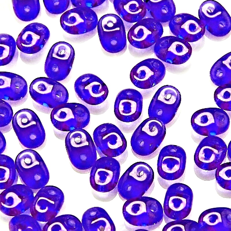 50pcs Czech Two Hole Pressed Glass Matubo SuperDuo Seed Beads 2,5x5mm Sapphire