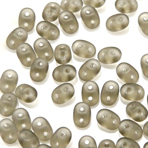 50pcs Czech Two Hole Pressed Glass Matubo SuperDuo Seed Beads 2,5x5mm Black Diamond Matte