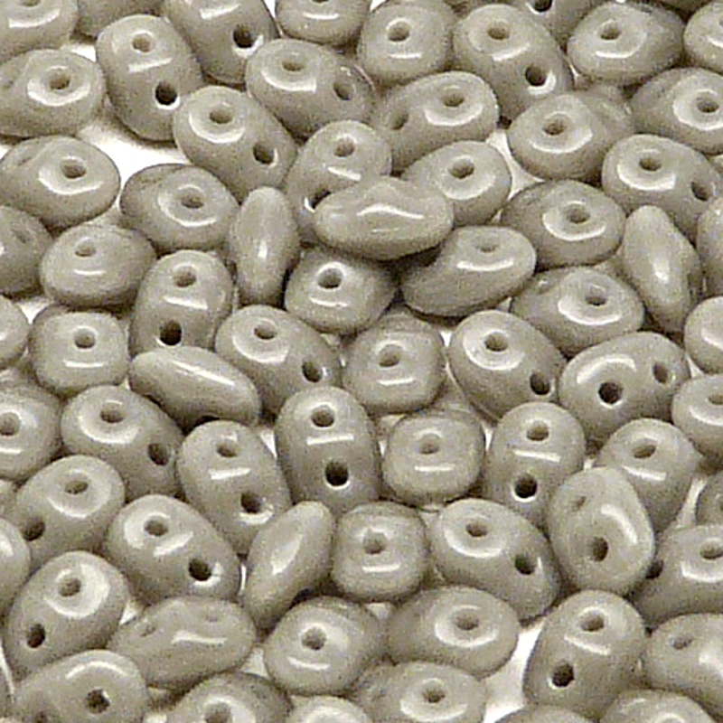 50pcs Czech Two Hole Pressed Glass Matubo SuperDuo Seed Beads 2,5x5mm Opaque Gray