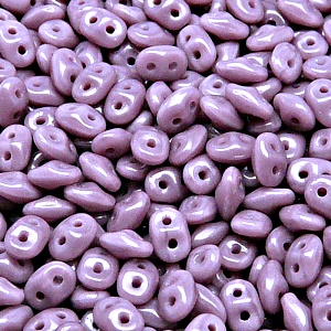 50pcs Czech Two Hole Pressed Glass Matubo SuperDuo Seed Beads 2,5x5mm Opaque Amethyst