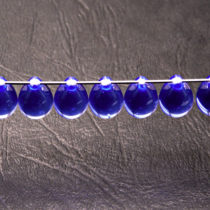 10pcs Czech Pressed Glass Teardrop Beads 10x14mm Black Diamond Matte