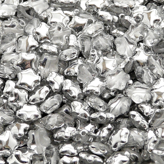 40pcs Czech Pressed Glass Star Beads 6mm Crystal Labrador (Aluminium)