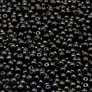 200pcs Czech Pressed Glass Round Beads 3mm Jet