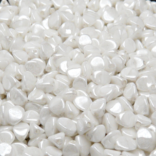 100pcs Czech Pressed Glass Pinch Beads 5mm Opaque White Ceramic Look