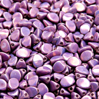 80pcs Czech Pressed Glass Pinch Beads 5mm Opaque Mix Amethyst Gold Ceramic Look