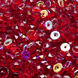 50pcs Czech Fire Polished Faceted Glass Rondelle Beads 6x3mm Ruby AB